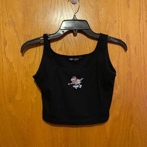 Black tank top crop top